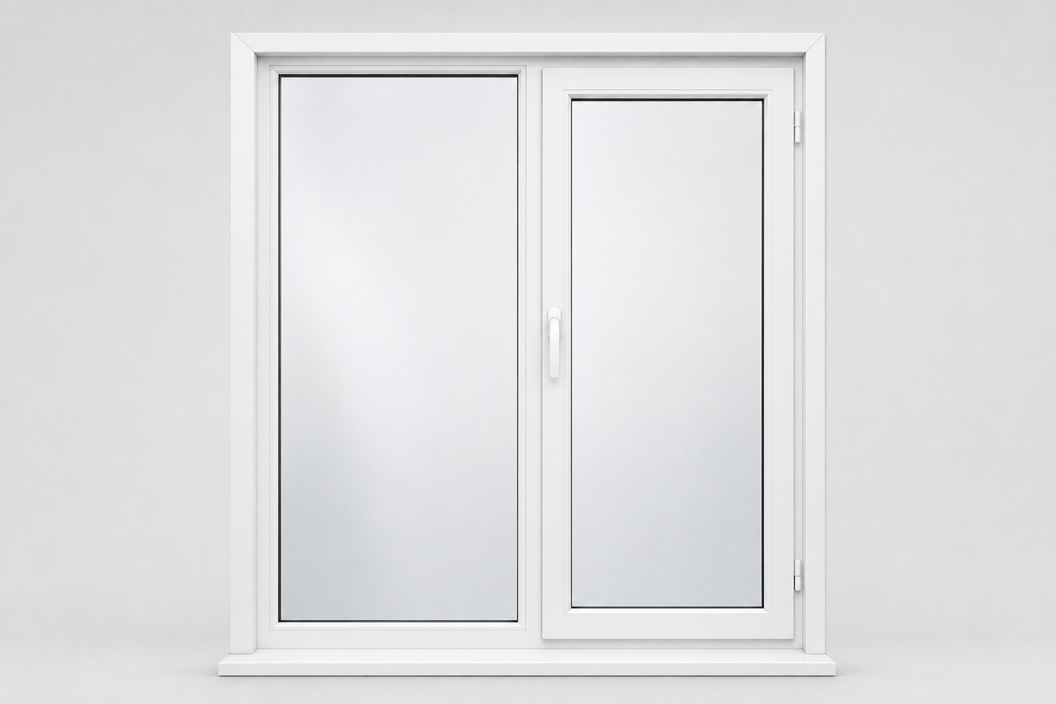 Balcon francez loggia cu geamuri înalte de la podea până aproape de tavan, profil PVC alb